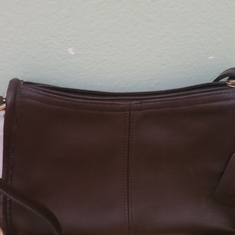 Coach Brown Crossbody Bag with Polished Leather Finish